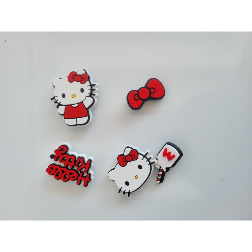 Kitty Shoe & Boot‎ Charms Suitable for Clogs - Iconic Red Bow & Hello Kitty Face